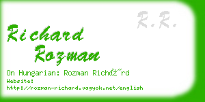 richard rozman business card